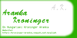 aranka kroninger business card